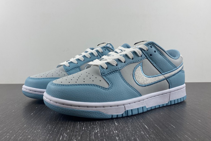 NIKE DUNK LOW RETRO  Fleece Swoosh Worn Blue FB1871-011
