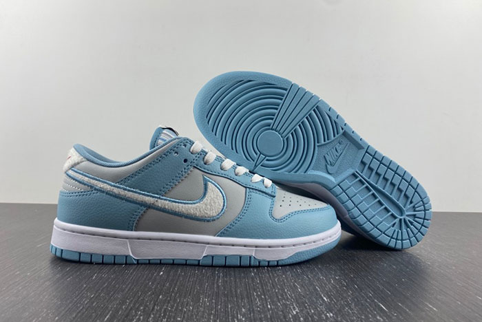 NIKE DUNK LOW RETRO  Fleece Swoosh Worn Blue FB1871-011
