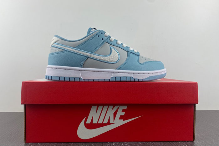 NIKE DUNK LOW RETRO  Fleece Swoosh Worn Blue FB1871-011