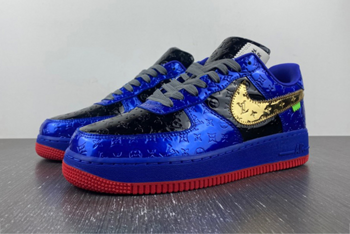 L**is v  x nike air force lv black/blue/gold
