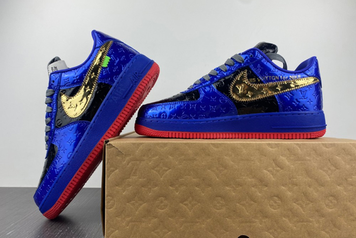 L**is v  x nike air force lv black/blue/gold