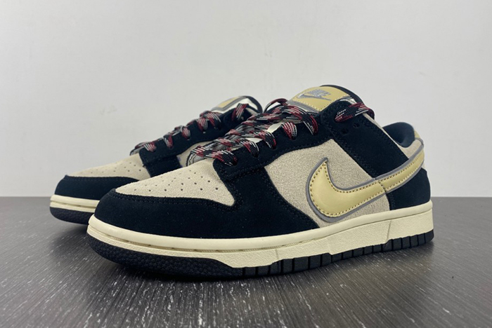 Nike Dunk Low LX Black Suede Team Gold  DV3054-001
