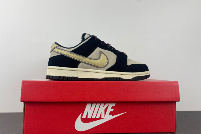 Nike Dunk Low LX Black Suede Team Gold  DV3054-001