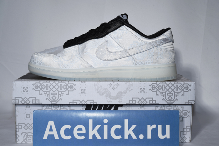 CLOT x fragment x Nike Dunk Low Colorway: White/Black  FN0315-110