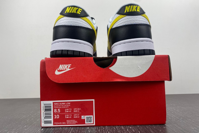 Nike Dunk Low Black Yellow White FQ2431-001