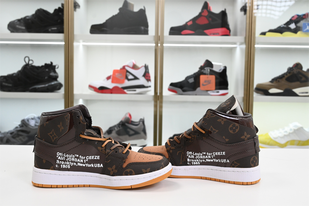 L**is v  x off-white  x air jordan 1 customs mens aq0818-158