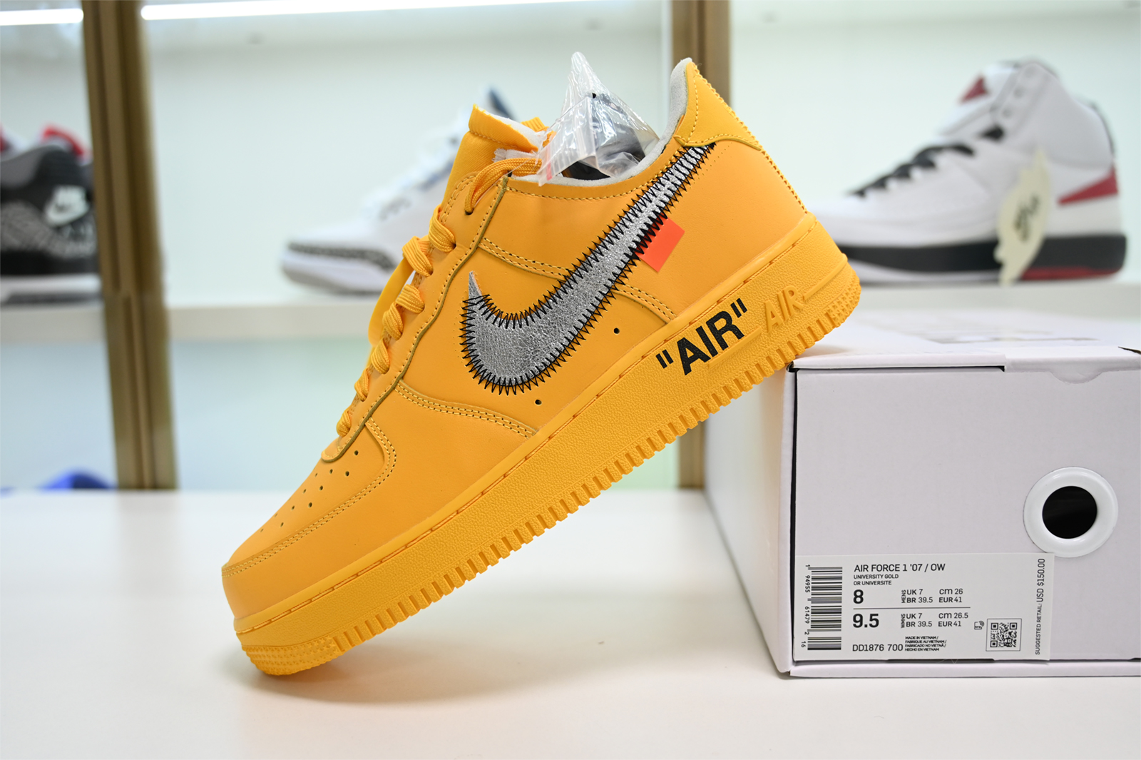 Off-White  x Nike Air Force 1 “University Gold” DD1876-700